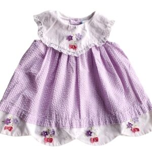 Vintage Little Bitty Dress Sleeveless Purple|White Baby Girls 24 Months